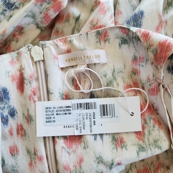 New Rebecca Taylor Emma Sleeveless Long Midi Dress In Multi Combo NWT Size 8 - Picture 16 of 17